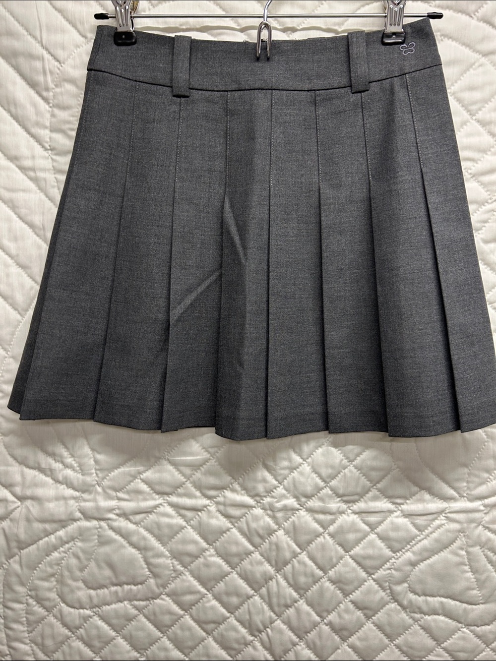 Sunday Best Gray Pleated Mini Skirt